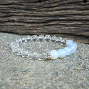 Bracelet pierre de lune et cristal de roche PURETÉ