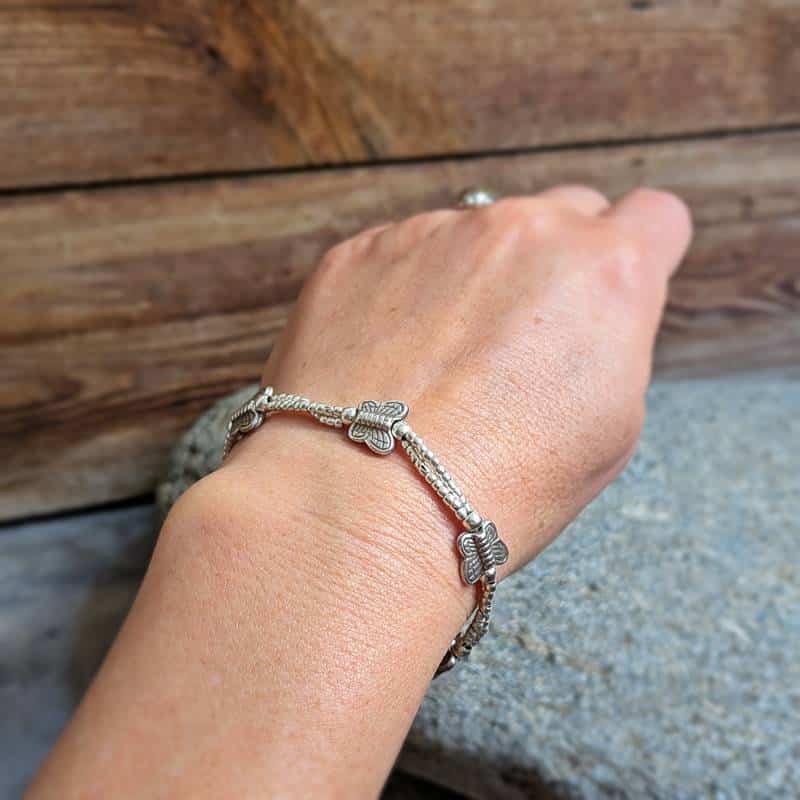 Bracelet ethnique en argent PAPILLON – Image 3