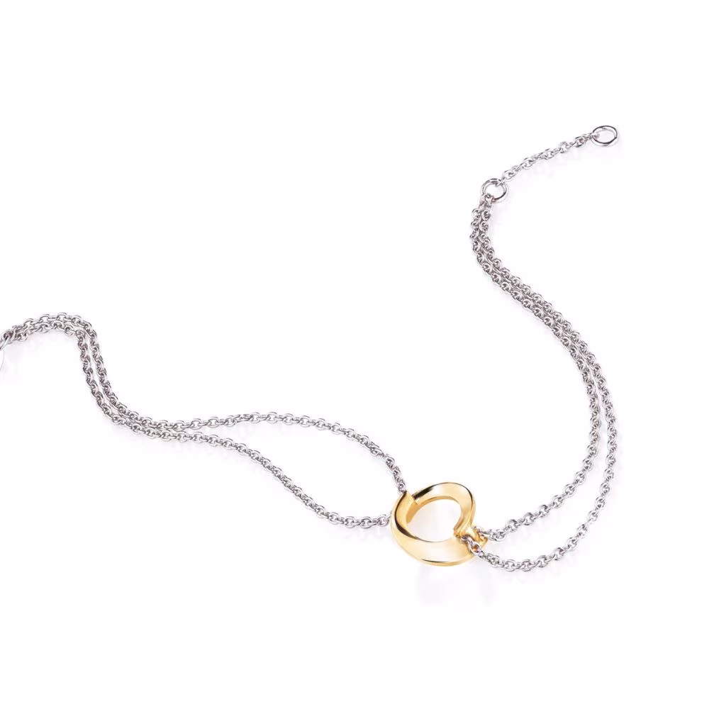 Bracelet Garel Envol, double chaine, bicolore