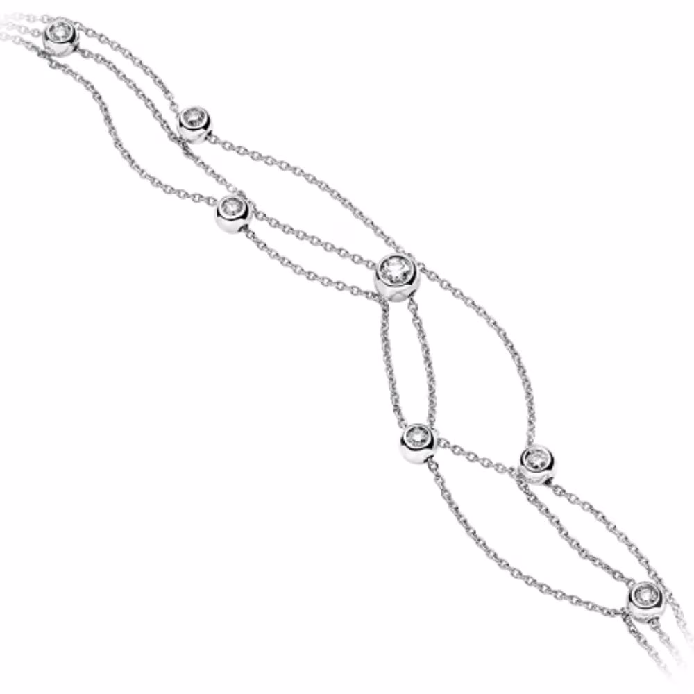 Bracelet Garel Only Diamond, 3 rangs, or blanc – Image 2