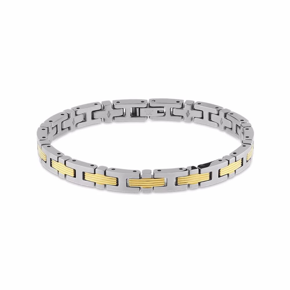 Bracelet Rochet Empreinte, acier pvd doré