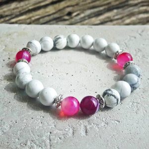 Bracelet en howlite et agate