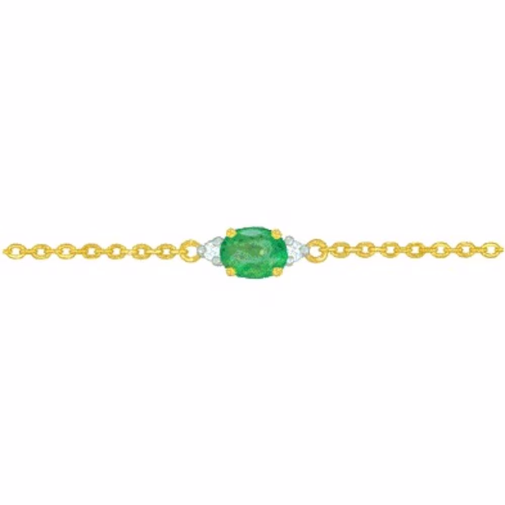 Bracelet Joséphine Emeraude Diamants Or Jaune