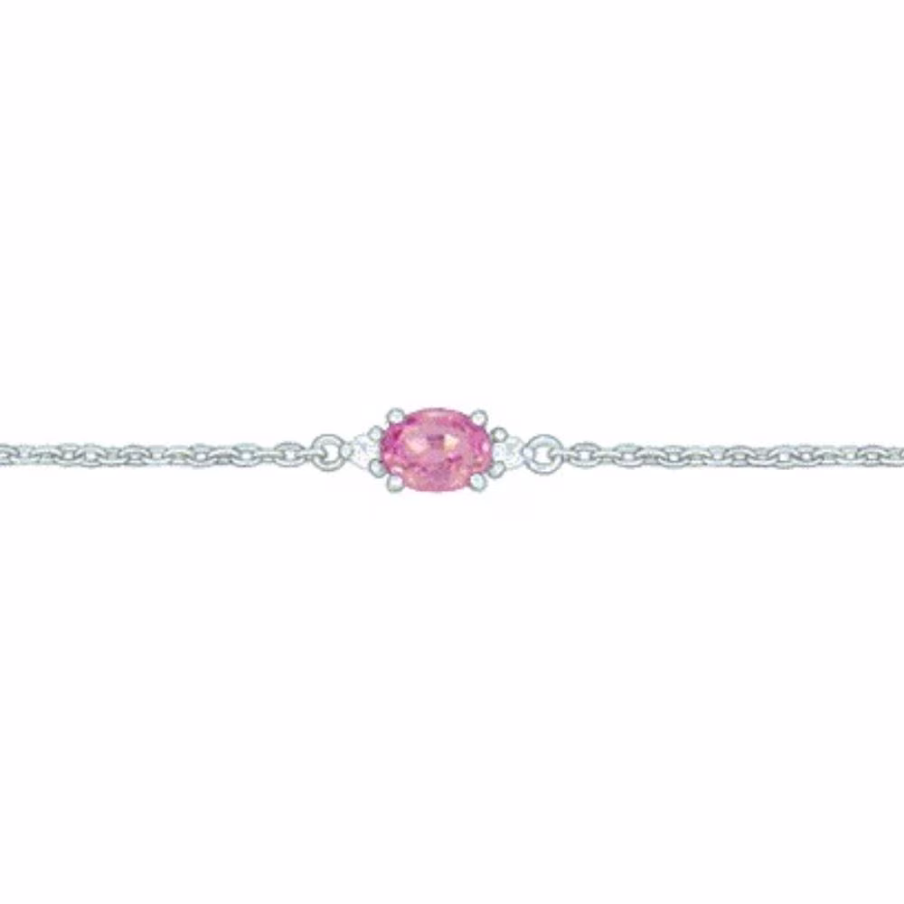 Bracelet Joséphine Saphir Rose Diamant Or Blanc