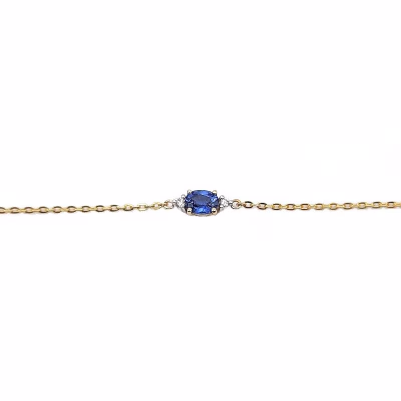 Bracelet or jaune saphir bleu et diamants Joséphine