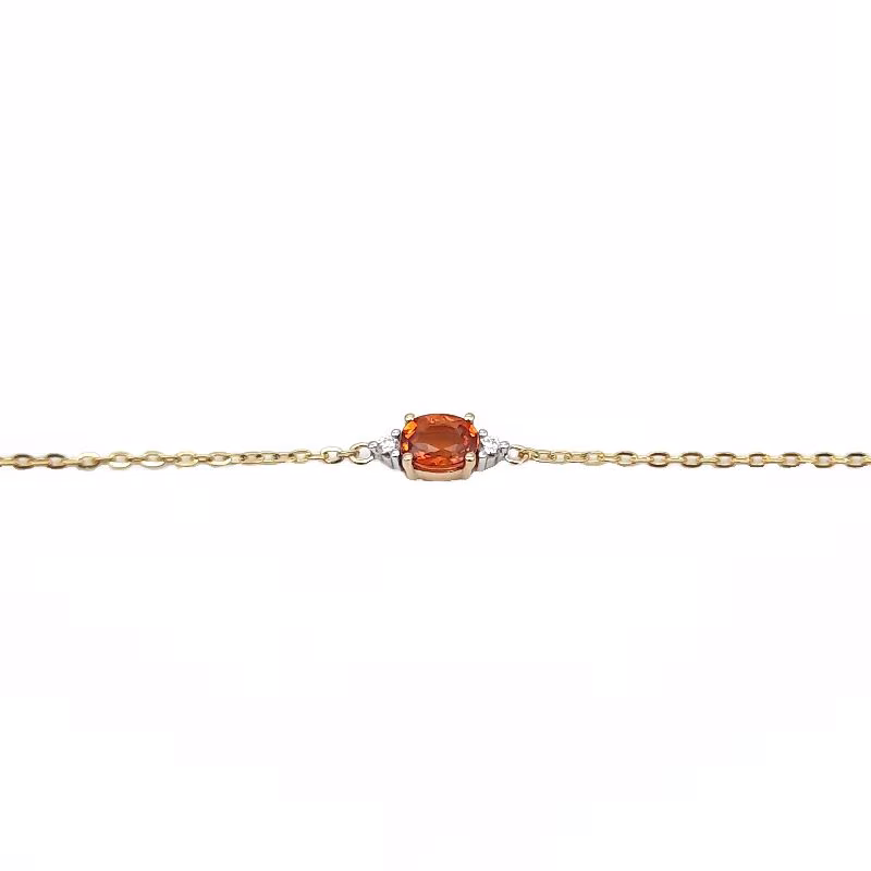 Bracelet or jaune saphir orange et diamants Joséphine