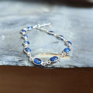 Bracelet kyanite argent réglable