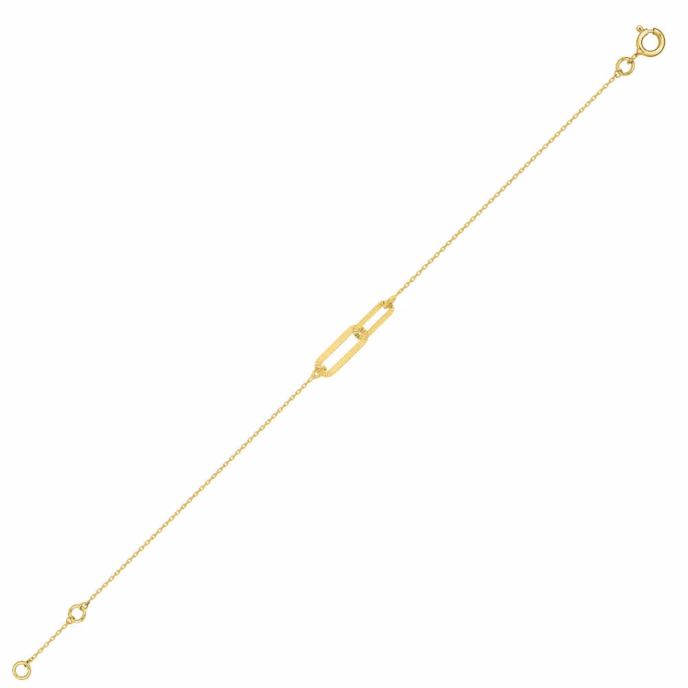 Bracelet Liens Texturés Or Jaune – Image 3