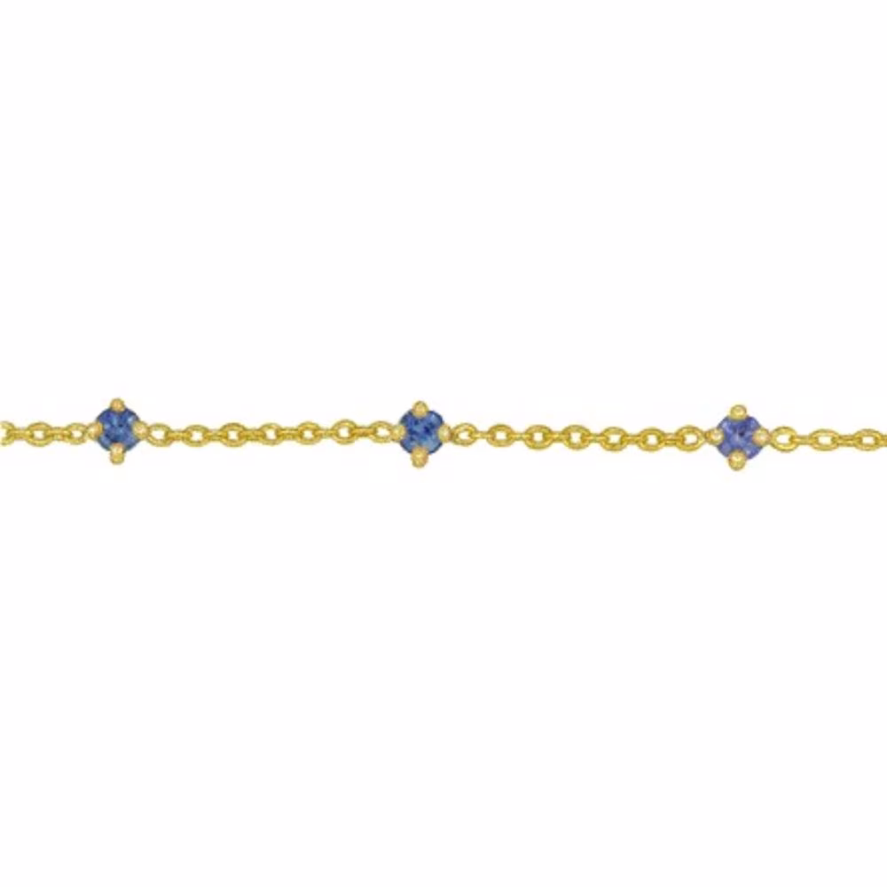 Bracelet Saphirs Bleus Chaine Or Jaune Pépite