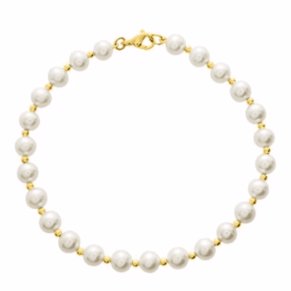 Bracelet Perles de Culture et Boules Or Jaune