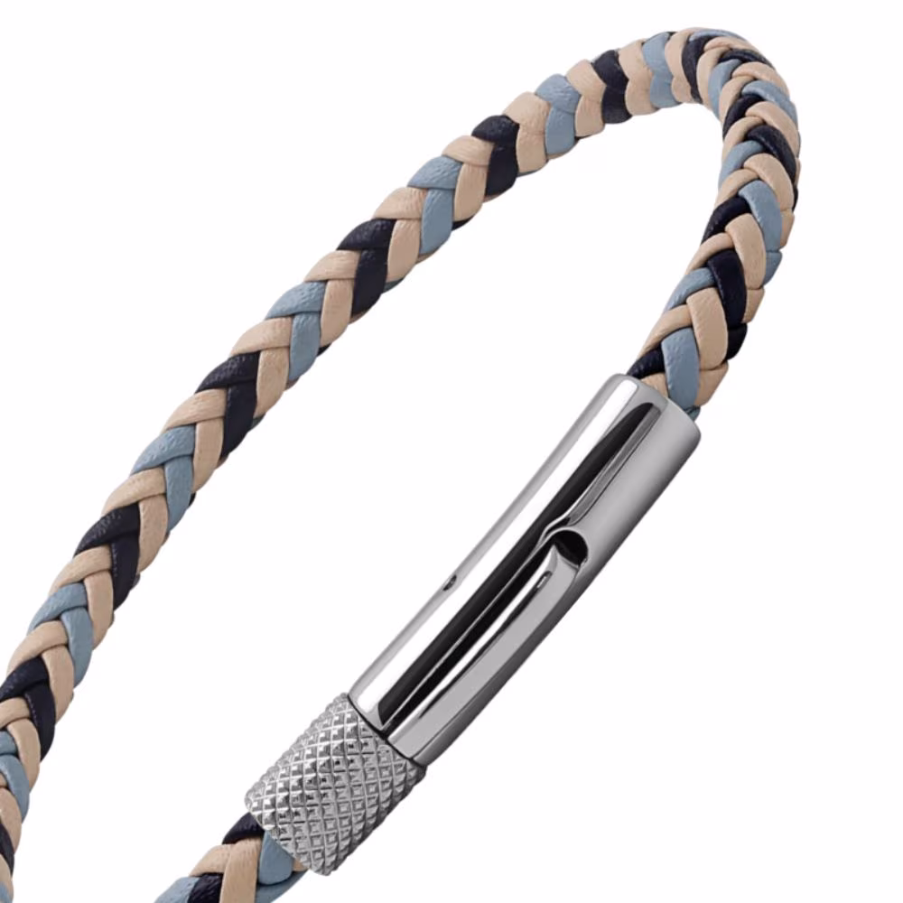 Bracelet Rochet Driver Cuirs 3 Couleurs Tressés et Acier – Image 4
