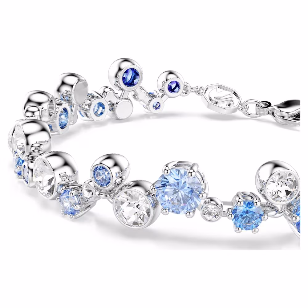 Bracelet Constella Swarovski, rhodié, bleus & blancs – Image 4
