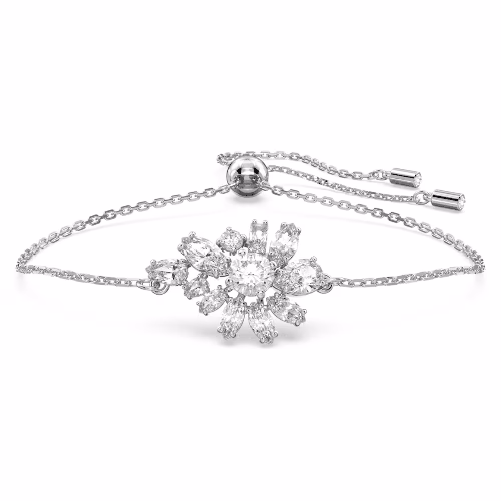 Bracelet Swarovski Gema Fleur Tailles Variées Blanc