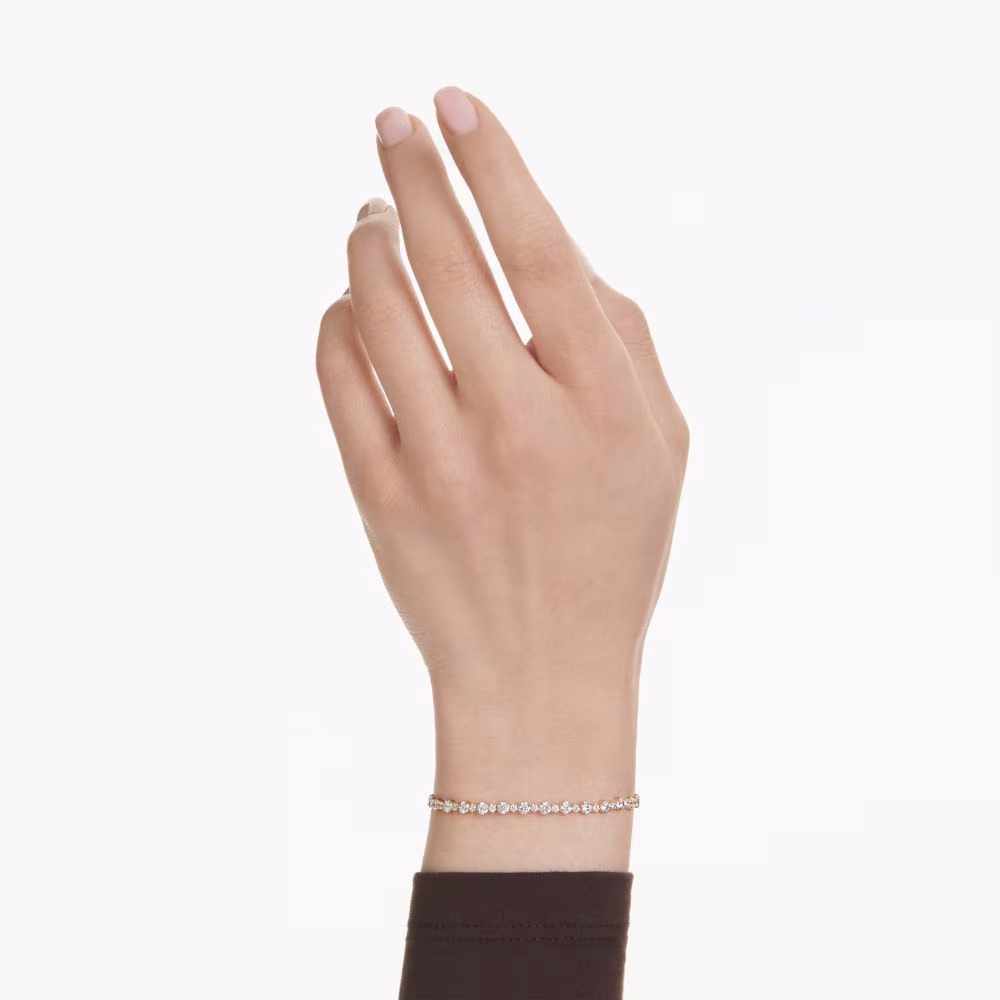 Bracelet cupchain Swarovski Matrix, doré, blancs – Image 3