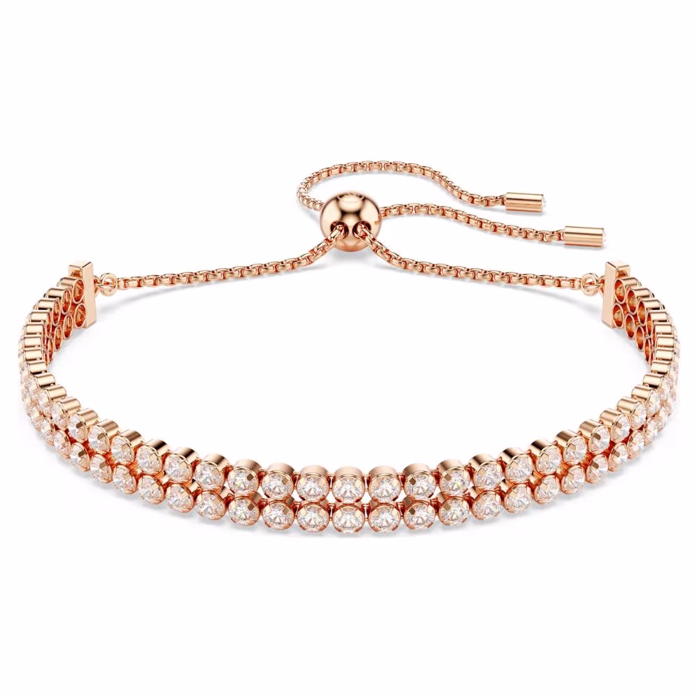 Bracelet tennis Swarovski Matrix, rose, blanc