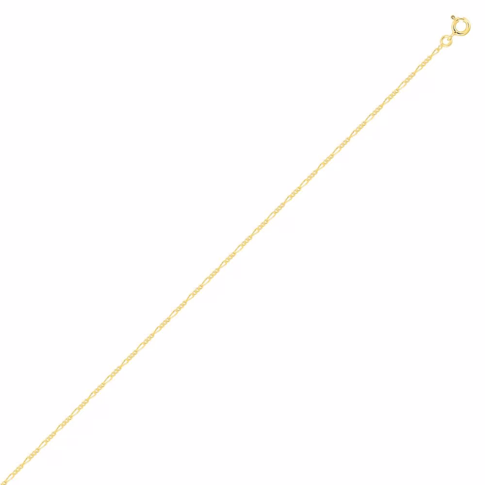 Chaine Fine Cheval Alternée 1×3 Or Jaune – 1.40mm – Image 2