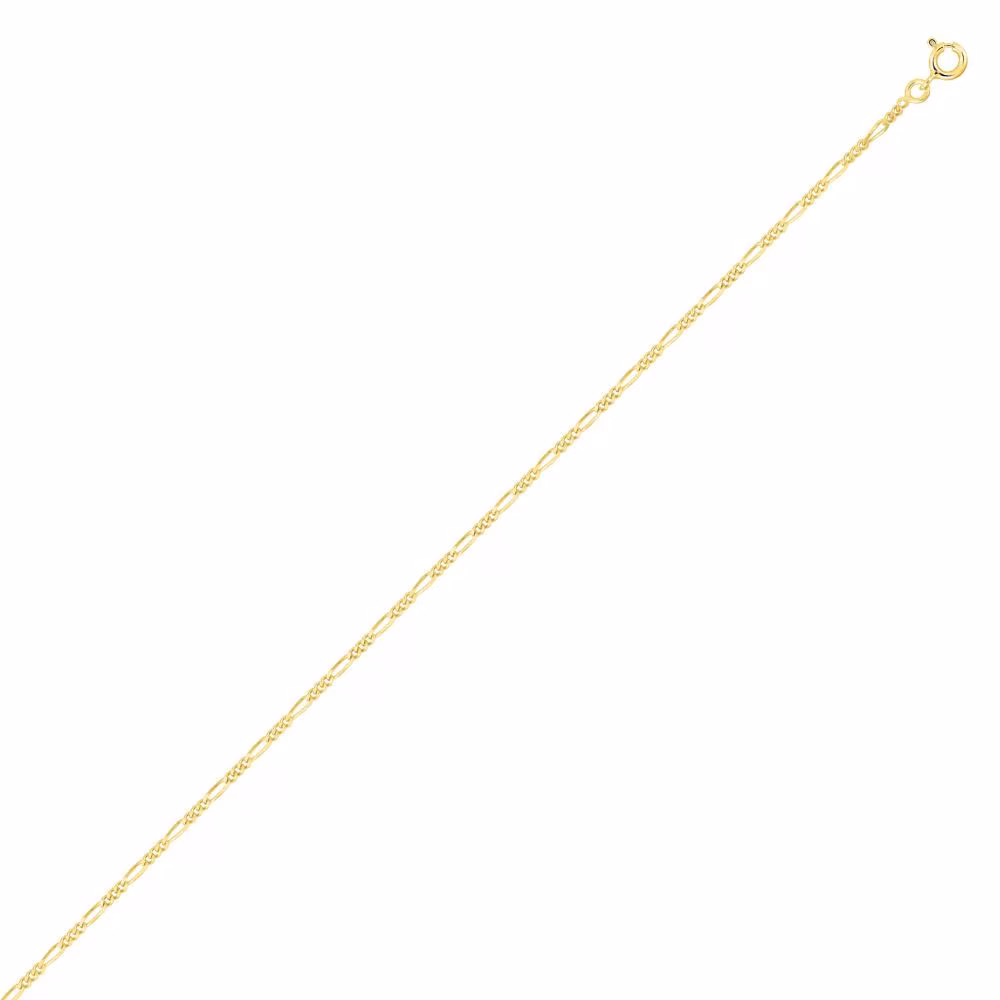 Chaine Maille Cheval Alternée 1×3 Or Jaune – 1.70mm