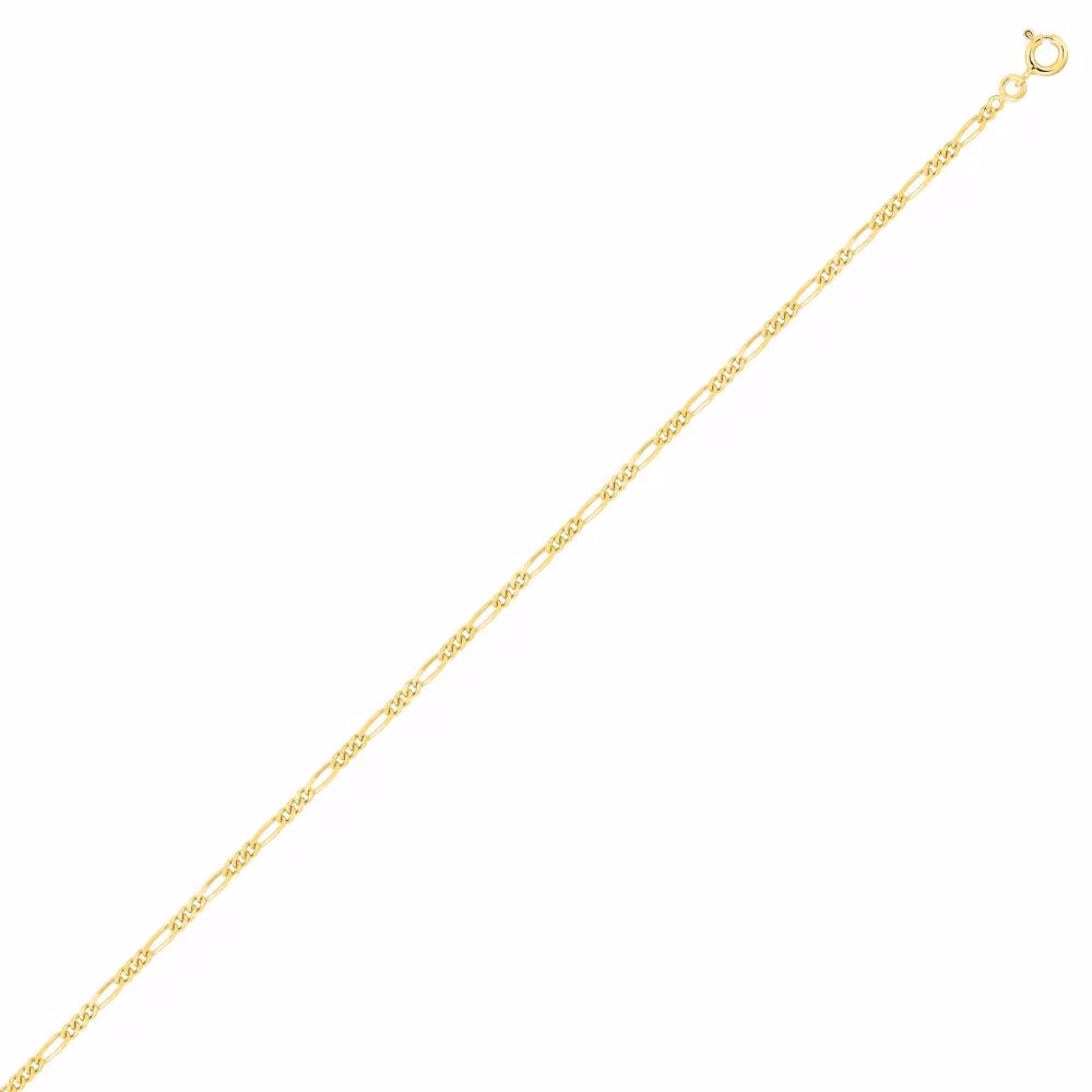 Chaine Maille Cheval Alternée 1×3 Or Jaune – 2mm