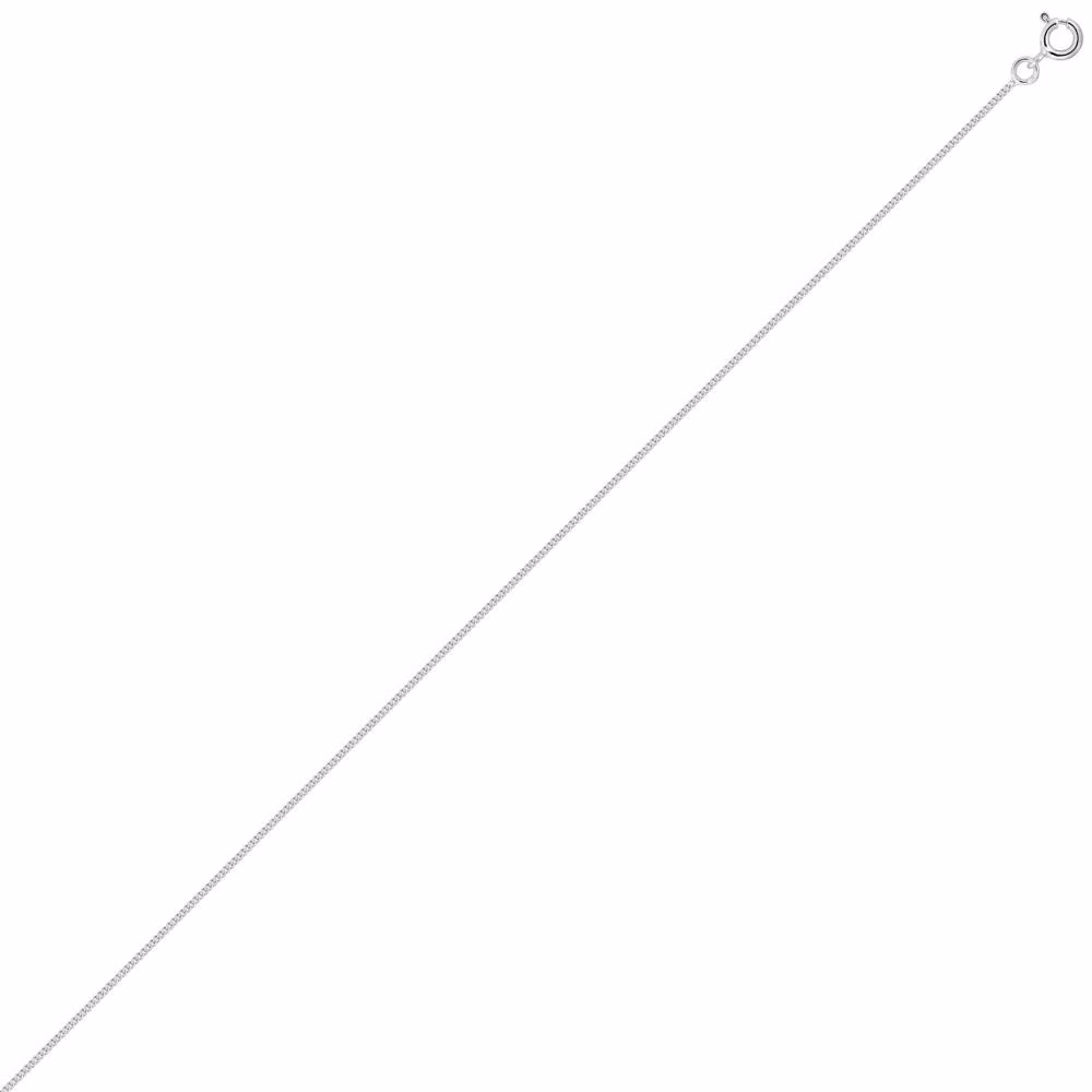 Chaine Gourmette Diamantée 40cm Or Blanc – 1.00mm