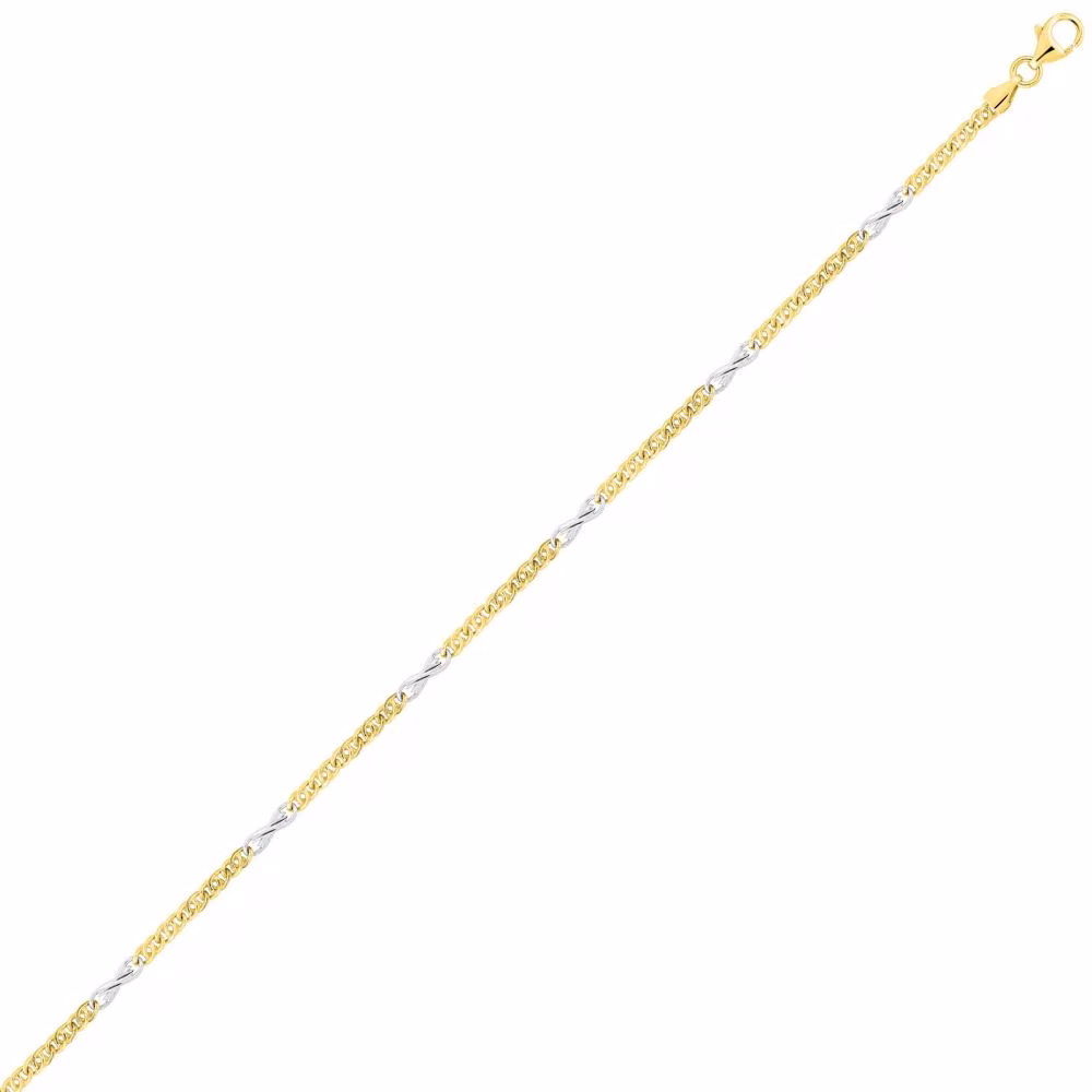 Chaine Maille Cheval Fantaisie Or Bicolore – 3mm