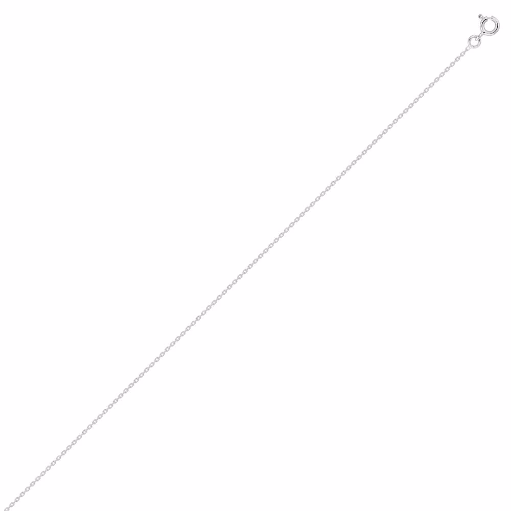 Chaine Or Blanc Maille Forçat Diamantée 40cm – 1.15mm