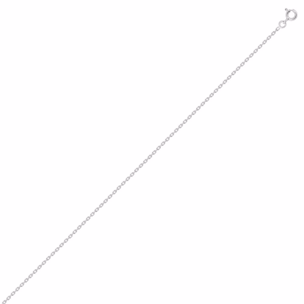 Chaine 45cm Maille Forçat Diamantée Or Blanc – 1.60mm