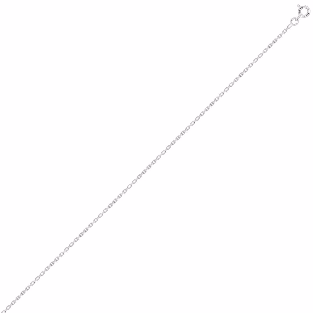 Chaine Or Blanc Forçat Diamantée 50cm – 1.75mm