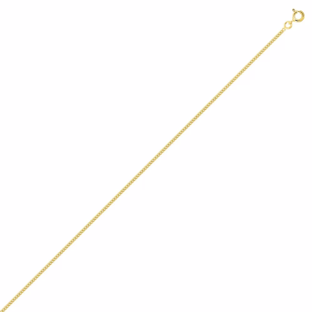 Chaine Maille Gourmette Diamantée Or Jaune 50cm – 1.62mm