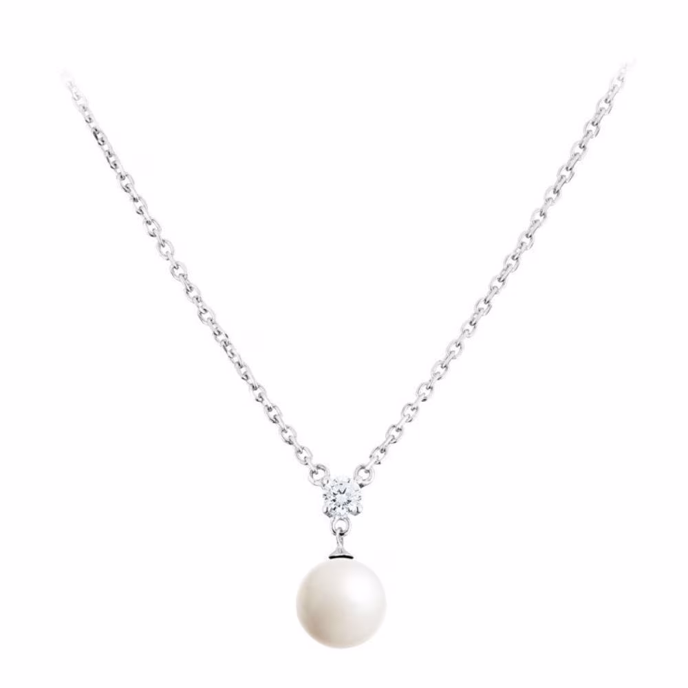 Collier argent et perle blanche Elsa Lee Pureté