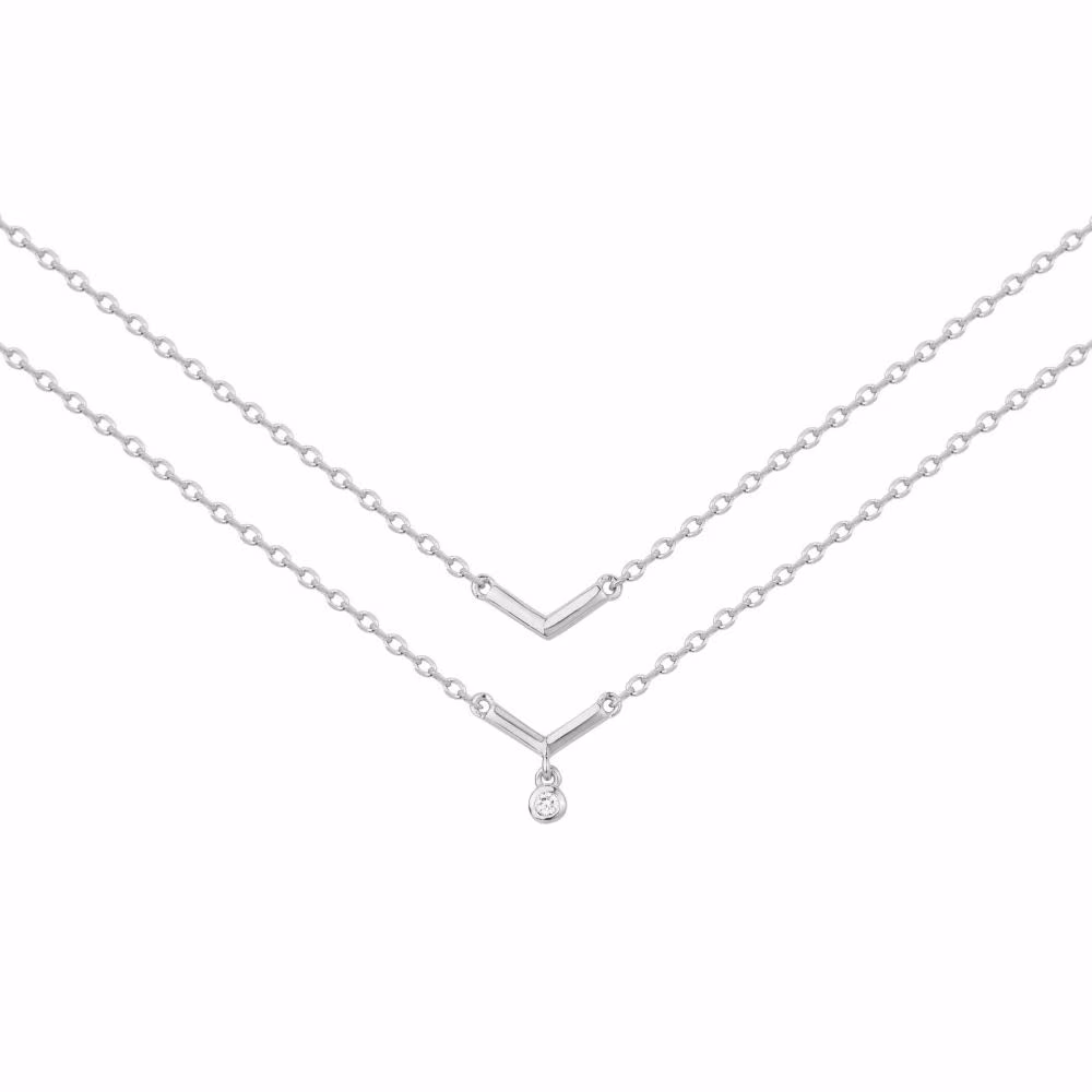 Collier Essentielle La Garçonne Diamant, argent
