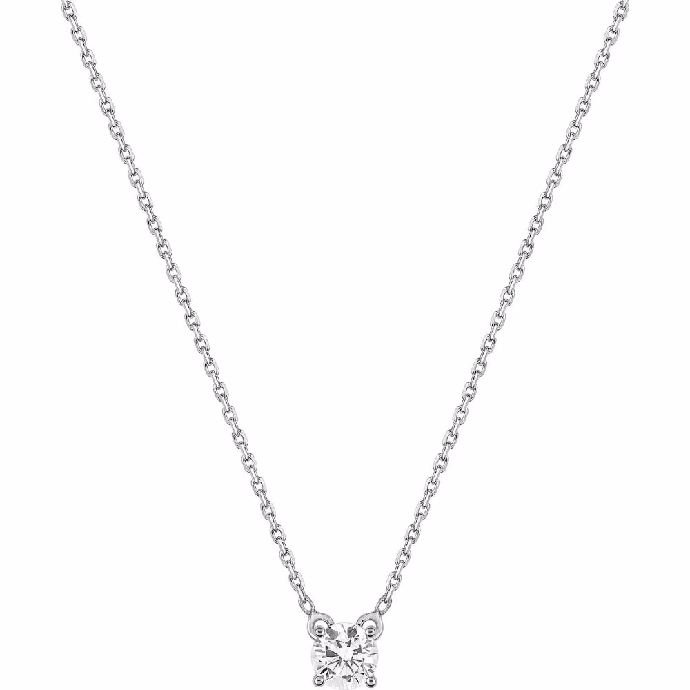 Collier Diamant Solitaire 0.40ct Julia Or Blanc