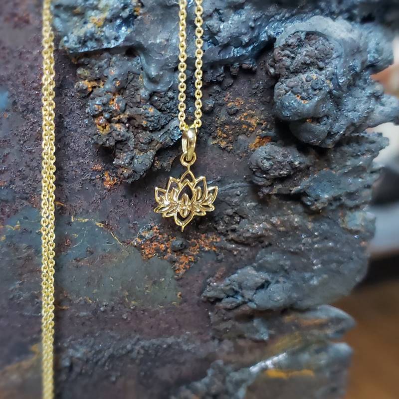 Collier fleur de lotus or – Image 7