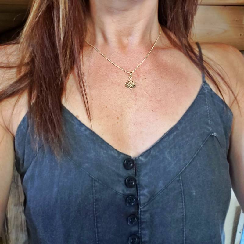 Collier fleur de lotus or – Image 6