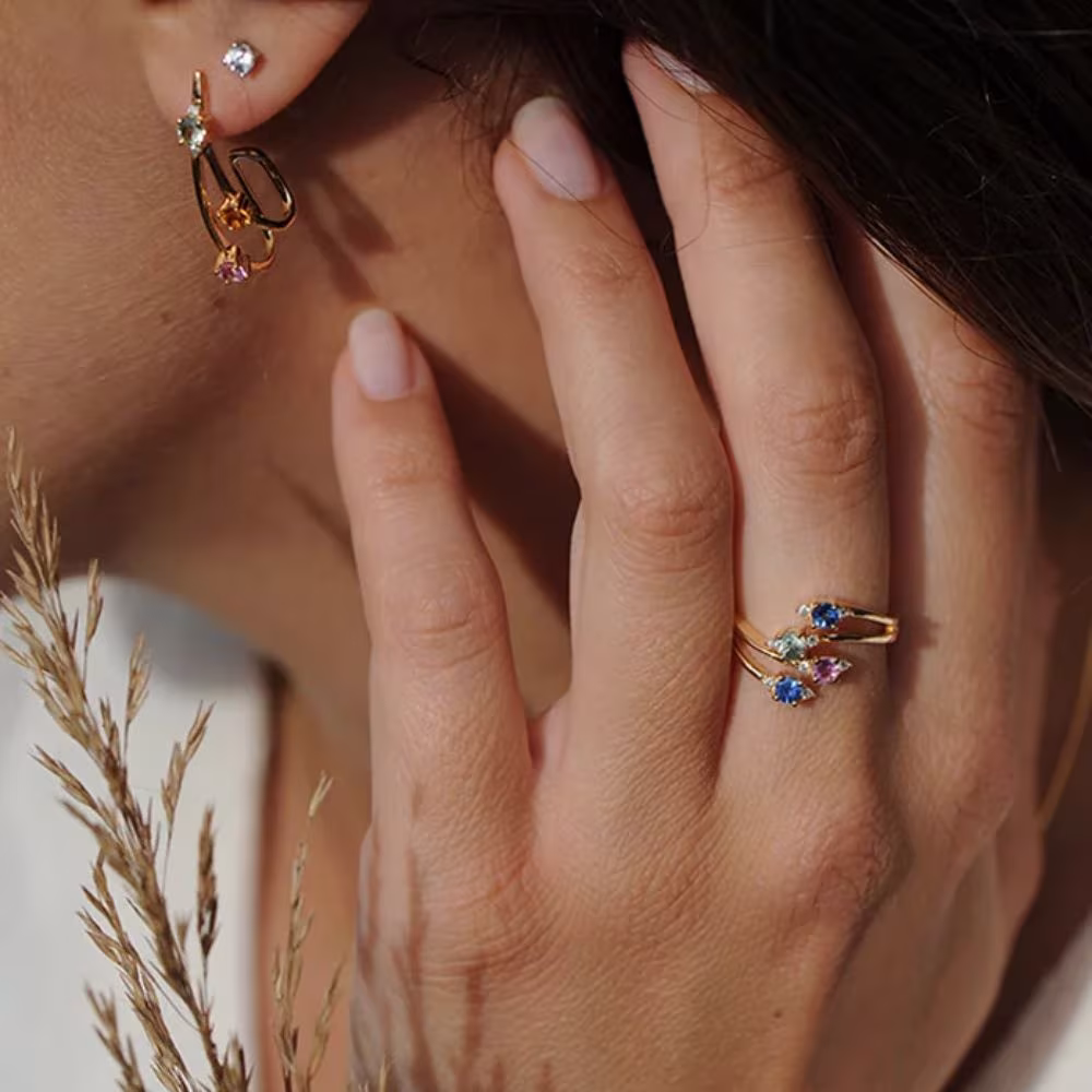 Bague Garel Baia, saphirs multicolores, or jaune – Image 3