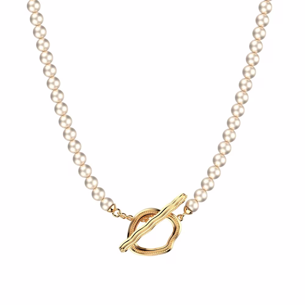 Collier Les Georgettes Bianca doré & perles fantaisie