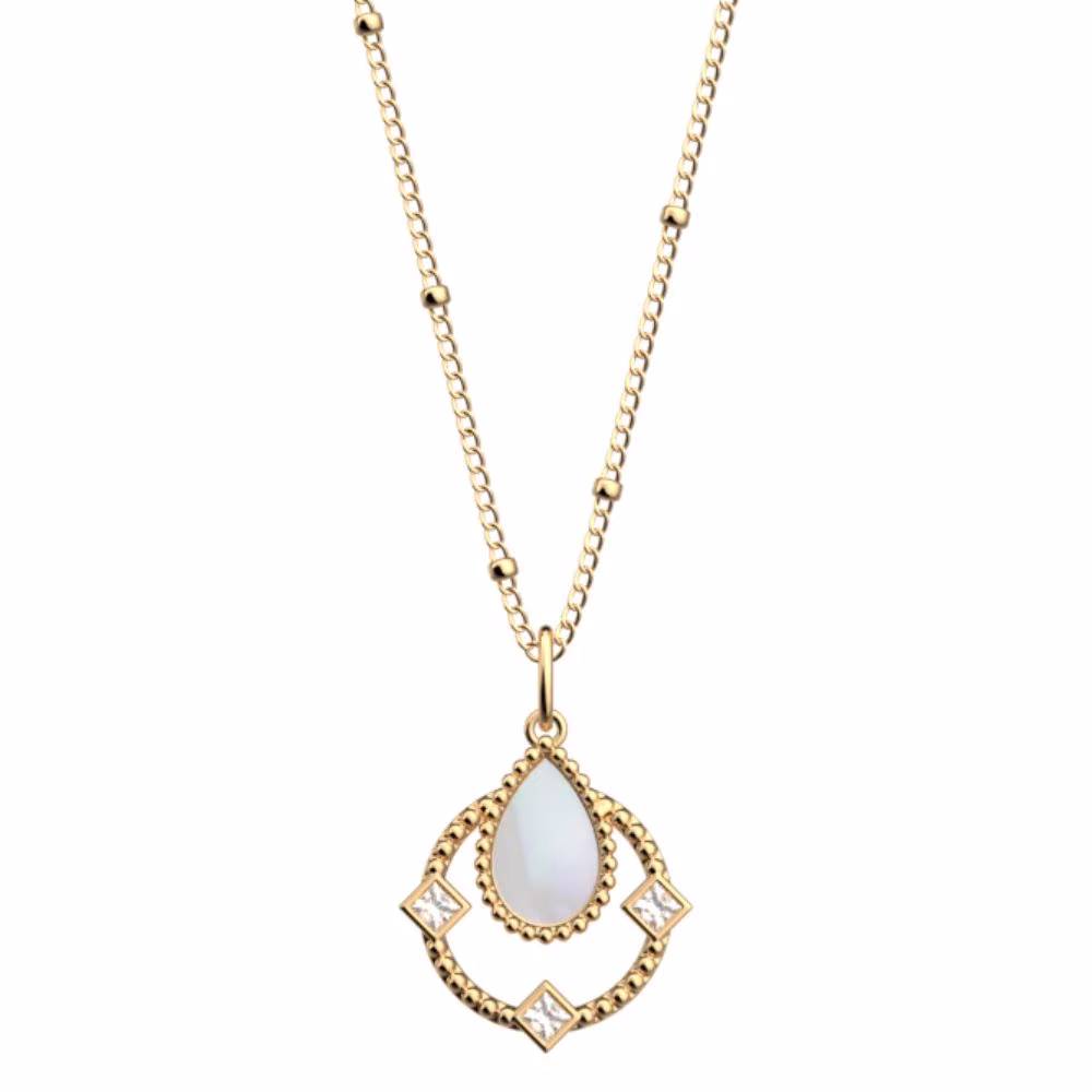 Collier Les Georgettes Constance, doré, nacre, 16mm