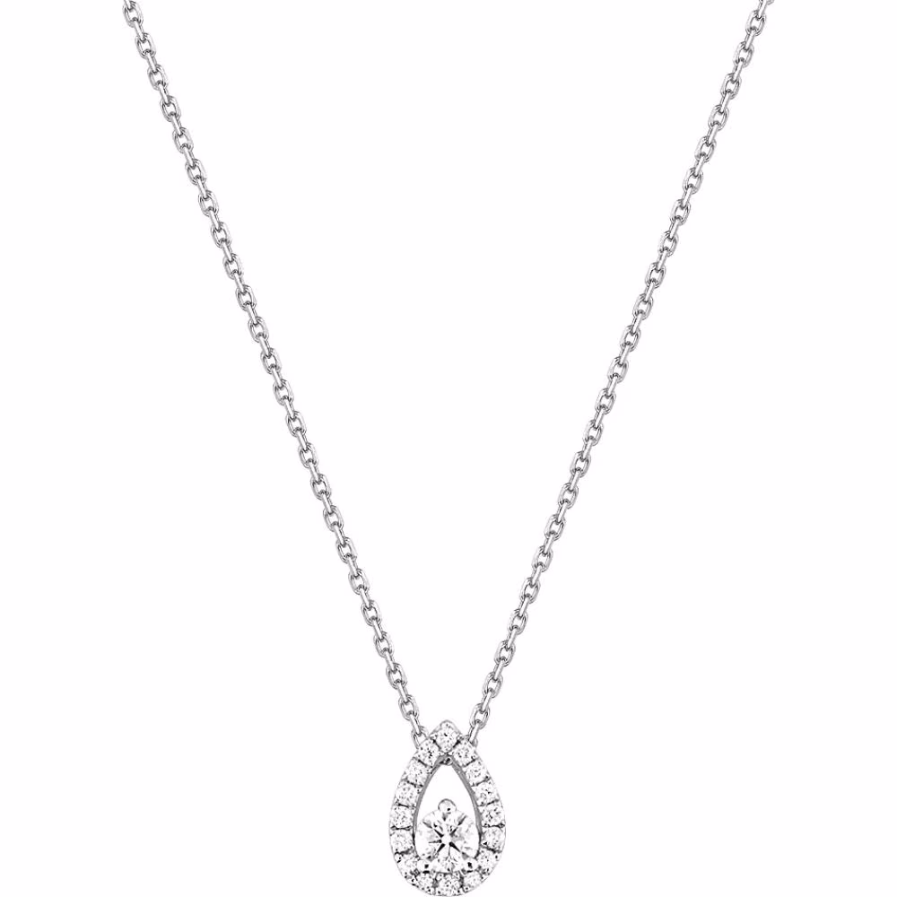 Collier goutte diamant en or blanc – Image 2