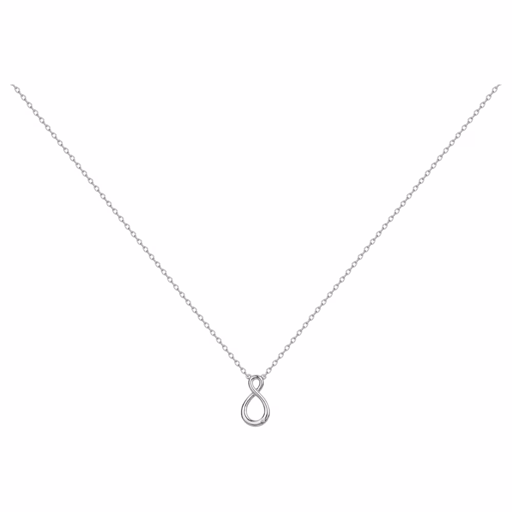 Collier Argent Pendentif Motif Infini
