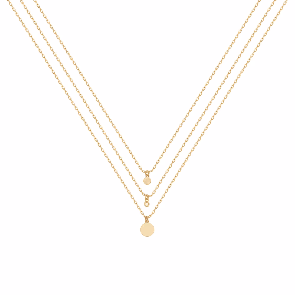 Collier Triple Etats d&rsquo;Ame La Garçonne Diamant, plaqué or