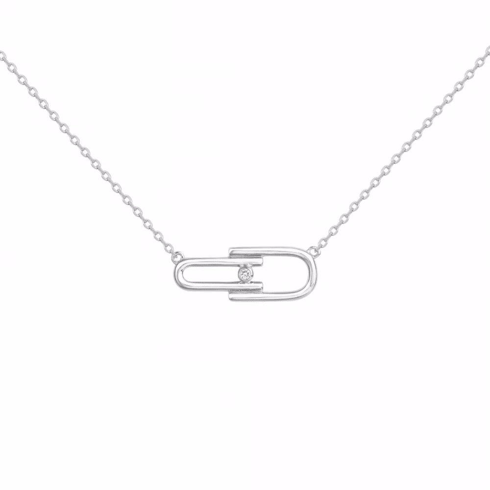 Collier Evidence La Garçonne Diamant, argent