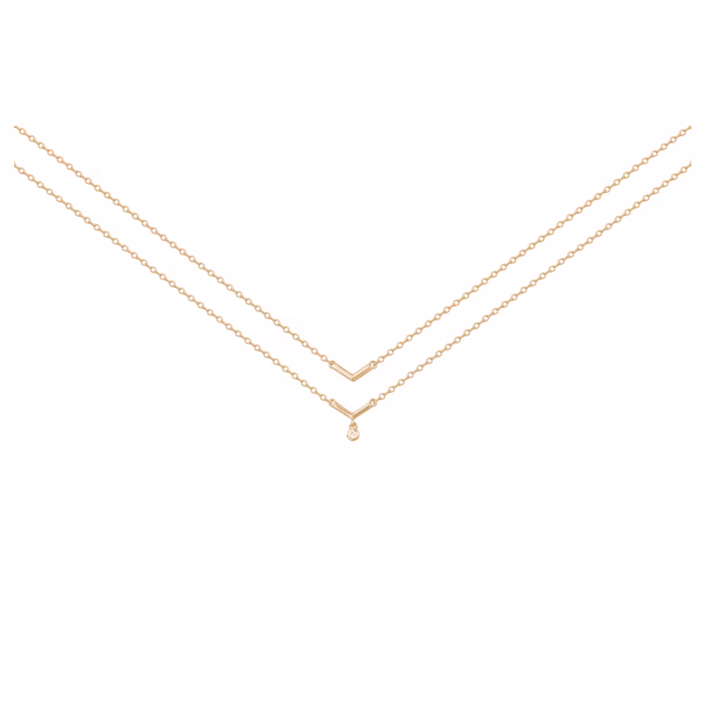 Collier Essentielle La Garçonne Diamant, plaqué or – Image 2