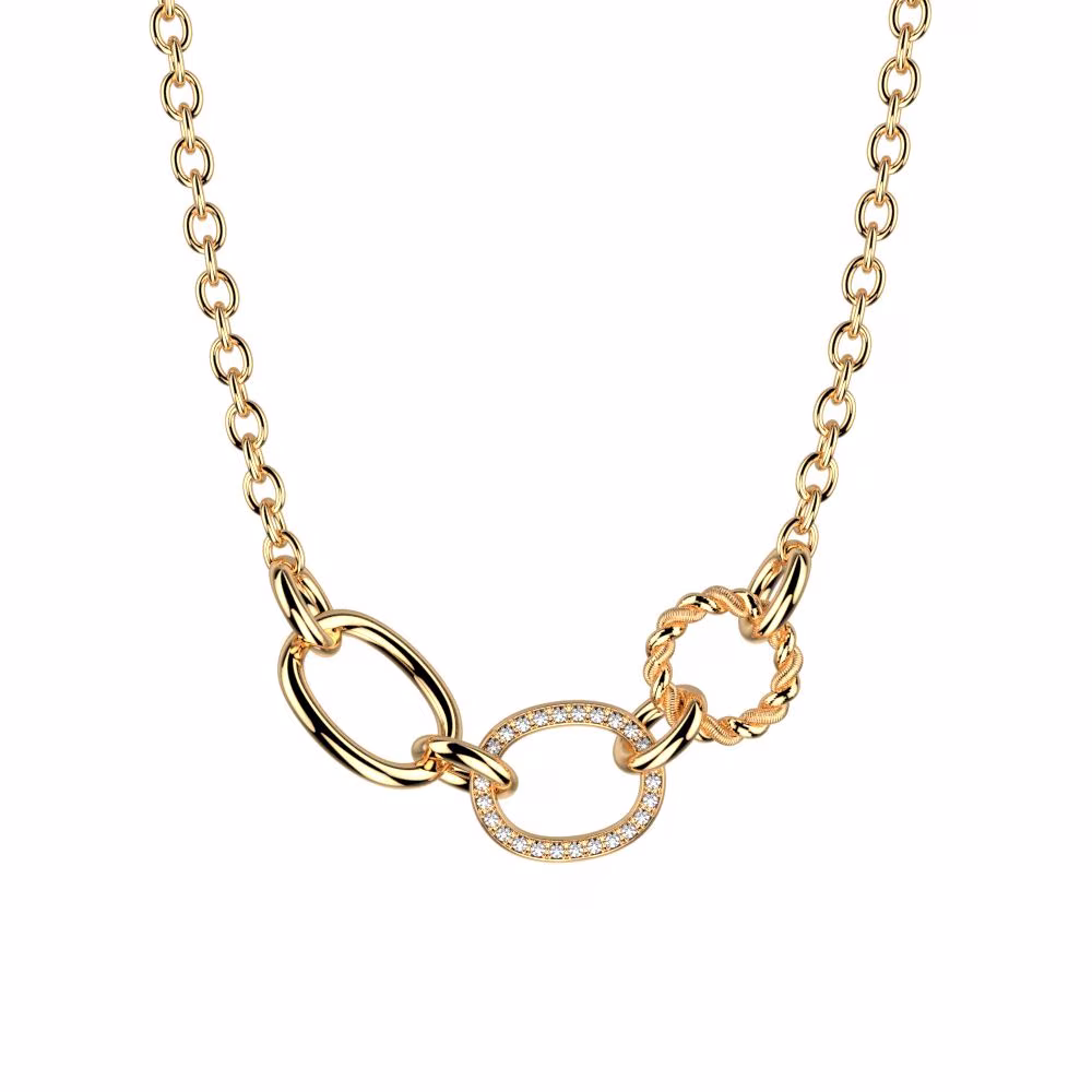 Collier Les Georgettes Icone Précieuse, doré, pavé