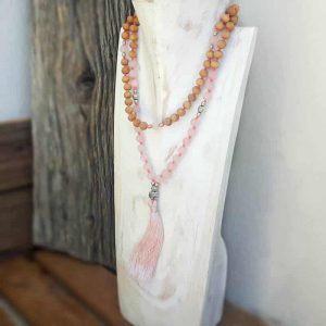 Collier mala en quartz rose DOUCEUR