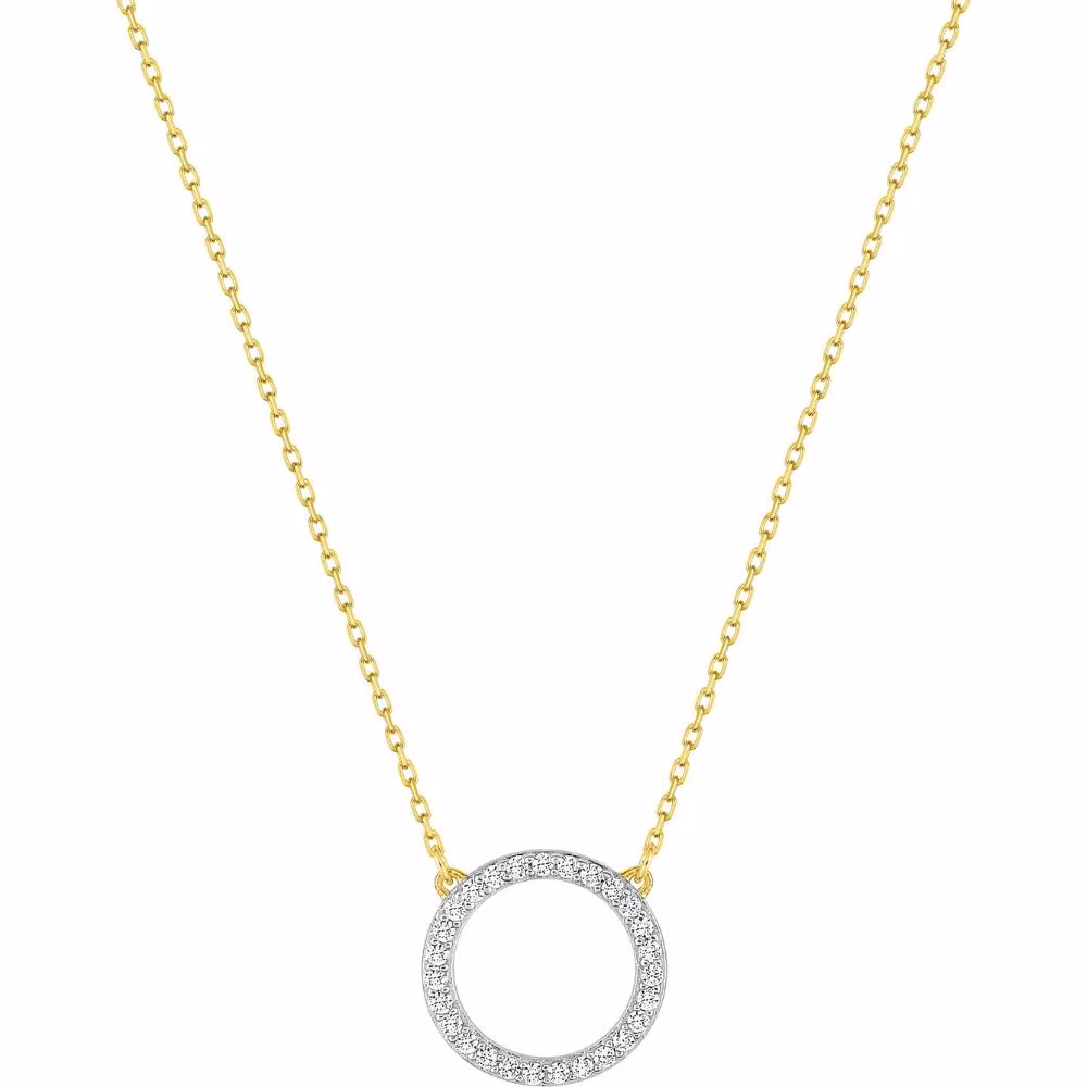 Collier Cercle Pavage Oxydes Or Jaune