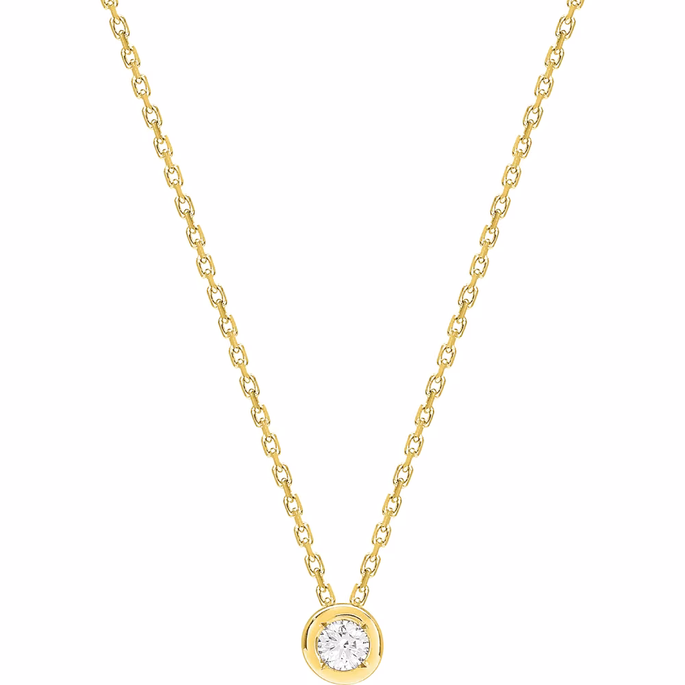 Collier en or jaune et diamant serti clos 0.08ct Léa