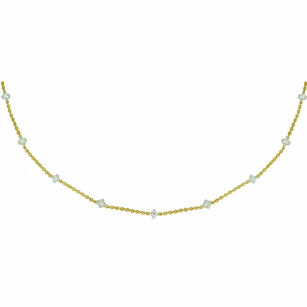 Collier Chaine Diamants Or Jaune Pépite