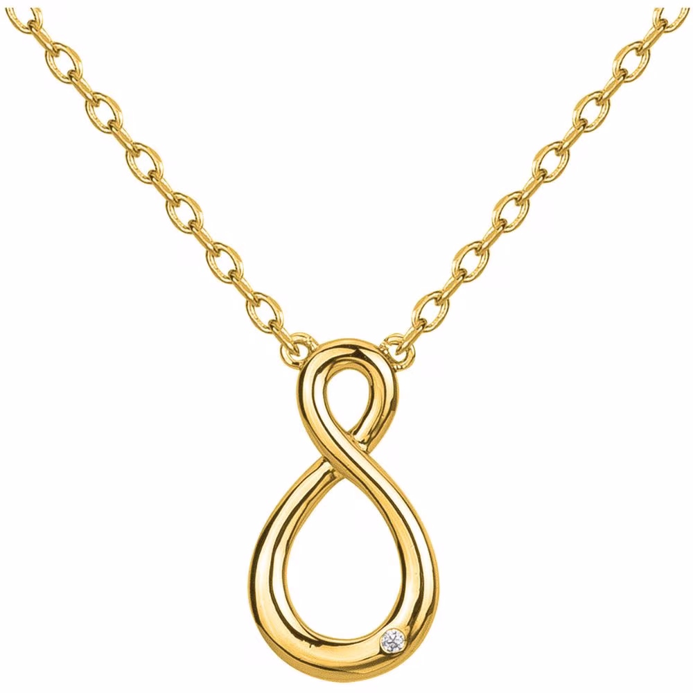 Collier Infini Plaqué Or Jaune et 1 Oxyde