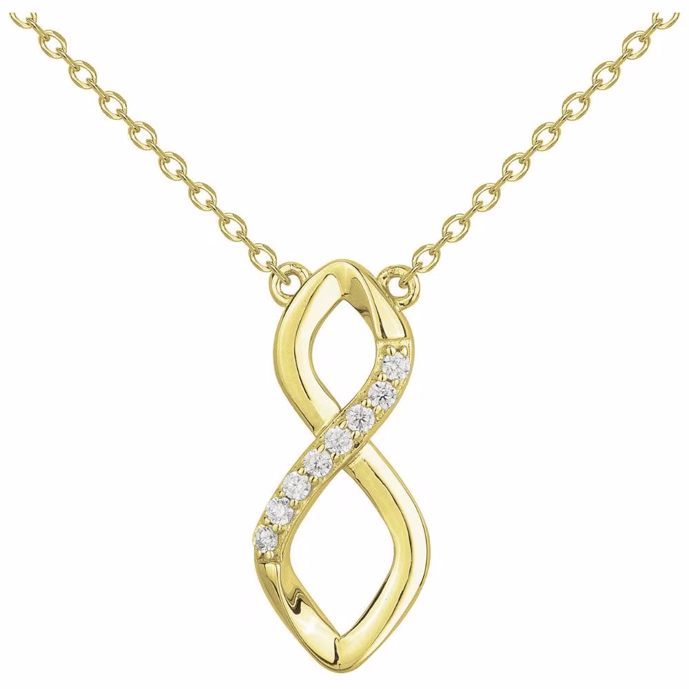 Collier Pendentif Infini Plaqué Or & Oxydes