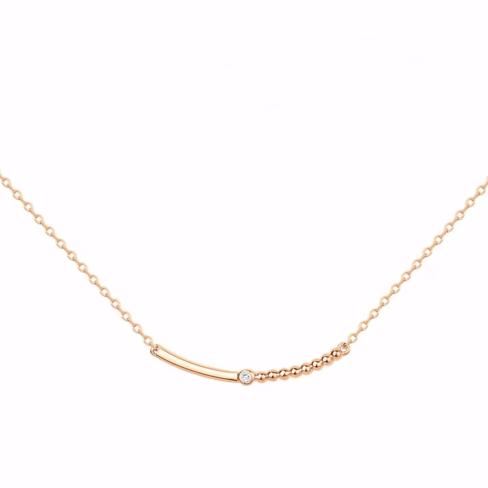 Collier Perlé Indécise La Garçonne Diamant, plaqué or