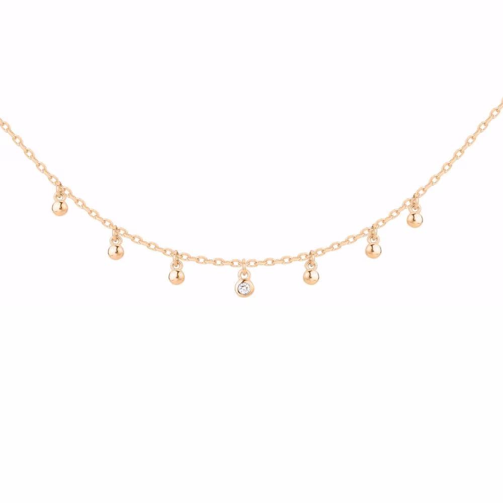 Collier Optimsite La Garçonne Diamant, plaqué or